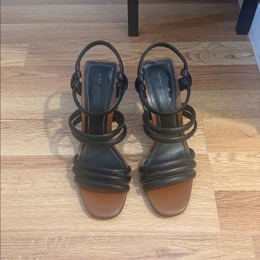 Zara Clear Block Heel Sandals